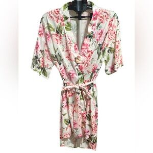 Show Me Your MuMu Pink and Green Floral Robe